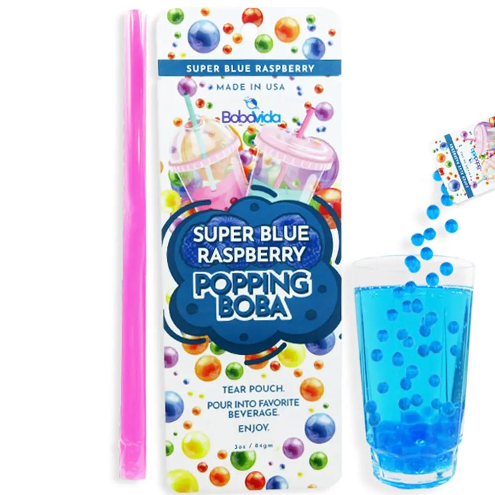 BobaVida Popping Boba Super Blue Raspberry Single Serve - Powzerz Candy